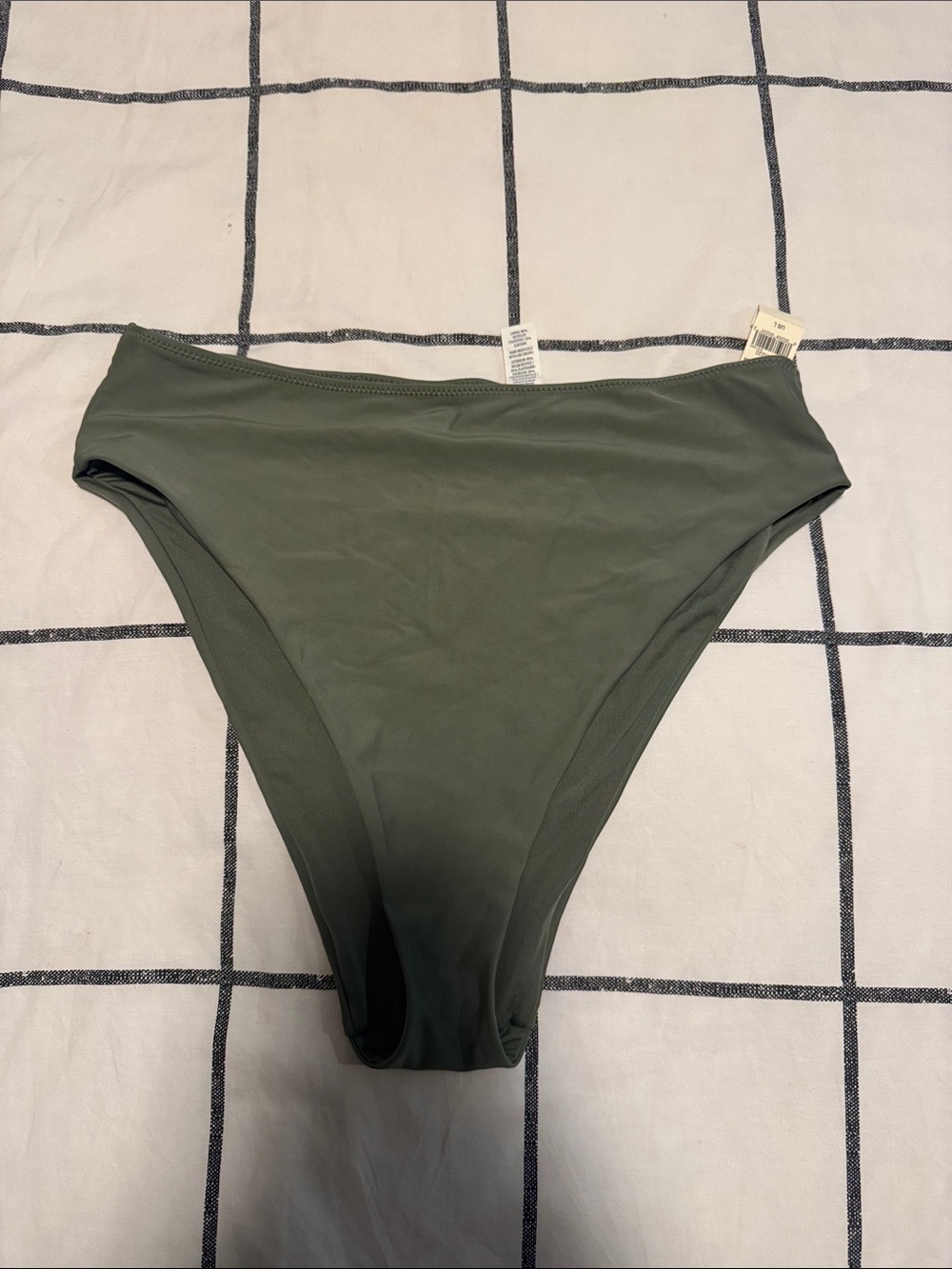 NWT Aerie high waisted olive green bikini bottoms size L